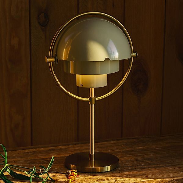 Gubi Akku-Tischleuchte-Multi-Lite, messingfarben/grau, 30 cm günstig online kaufen