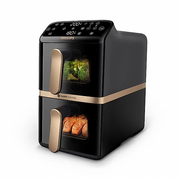 Philips Heißluftfritteuse "NA462/70 4000 Series Stacked Dual Basket und 10L günstig online kaufen