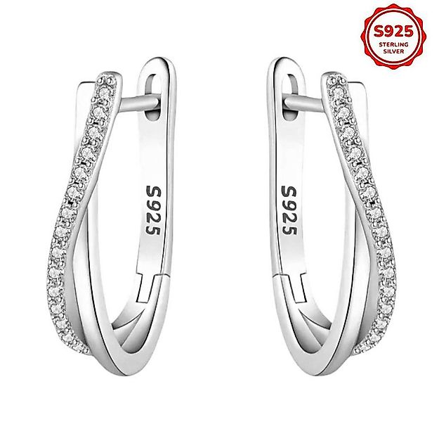Taffstyle Paar Creolen Damen Ohrringe 925 Sterling Silber mit Zirkonia im K günstig online kaufen
