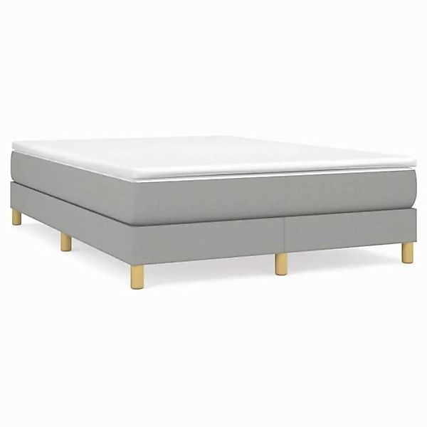 furnicato Bett Bettgestell ohne Matratze Hellgrau 140x200 cm Stoff (1-tlg) günstig online kaufen