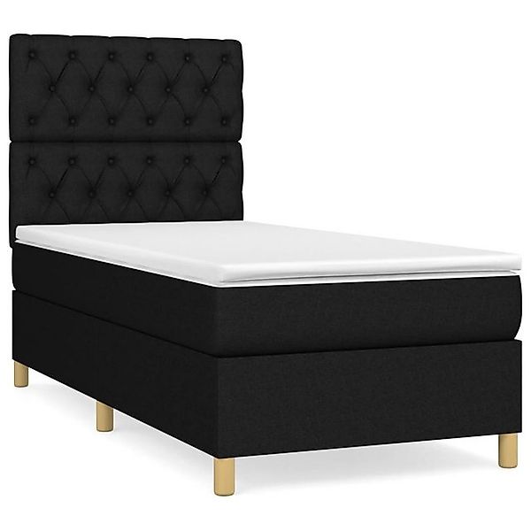 vidaXL Boxspringbett, Boxbett mit Matratze Schwarz 80x200 cm Stoff günstig online kaufen