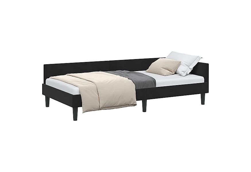 vidaXL Bett Eckbettgestell Schwarz 80 cm x 200 cm SamtundSperrholz (1-tlg) günstig online kaufen