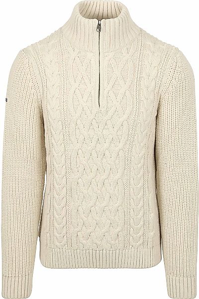 Superdry Half Zip Pullover Jacob Cable Ecru - Größe L günstig online kaufen