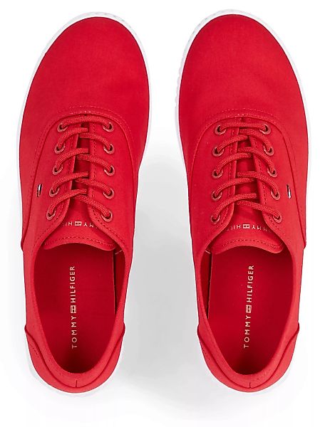 Tommy Hilfiger Sneaker "CANVAS LACE UP SNEAKER", in schmaler Form, Freizeit günstig online kaufen