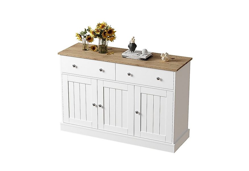 Merax Sideboard, mit 2 Schubladen und 3 Türen, Kommode Landhaus, Buffet, An günstig online kaufen