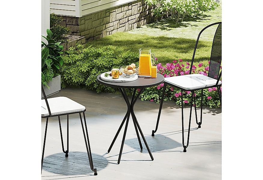 Outsunny Gartentisch mit Fußpolster (runder Esstisch, 1-St., wetterfest Bal günstig online kaufen