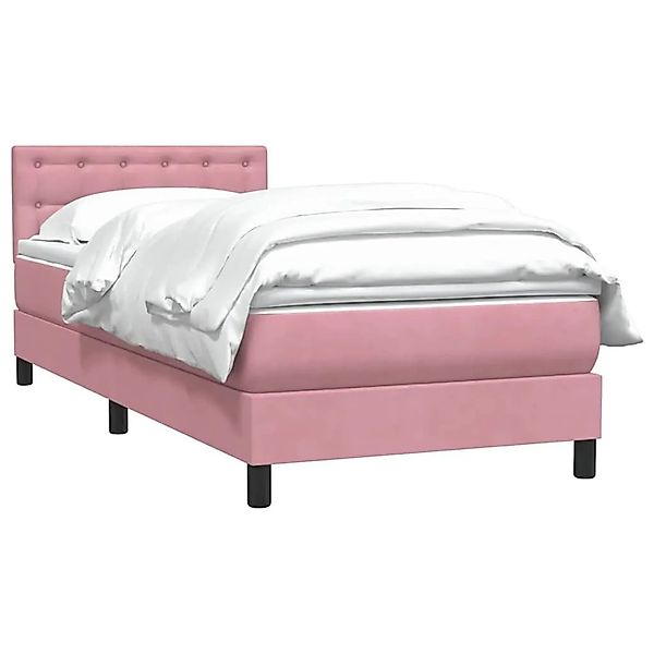 vidaXL Boxspringbett mit Matratze Rosa 90x220 cm Samt 3316628 günstig online kaufen