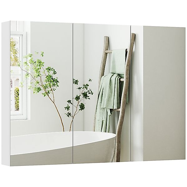 HOMCOM Badezimmerschrank mit Spiegel Wandmontage Badezimmerhängeschrank mit günstig online kaufen