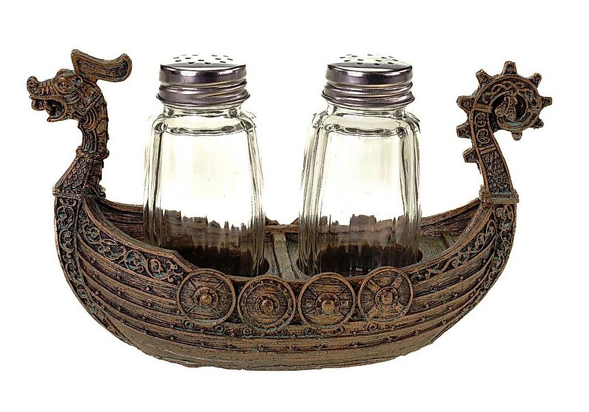 Vogler Dekofigur Nordischer Salz und Pfefferstreuer Drakar Wikinger Schiff günstig online kaufen