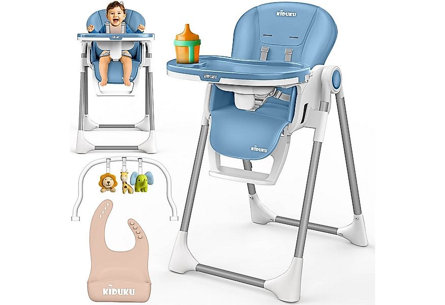 KIDUKU Hochstuhl Baby 3in1 mit Neugeborenenaufsatz + Lätzchen, Spielbogen ( günstig online kaufen