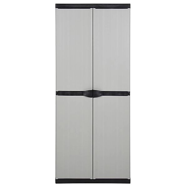 vidaXL Garten-Lagerschrank mit 3 Böden Grau & Schwarz 68x40x168 cm günstig online kaufen