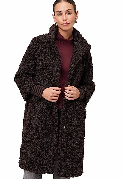 Zero Fellimitatmantel "Damen Teddymantel mit Stehkragen" günstig online kaufen