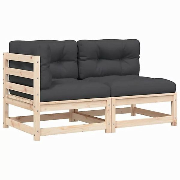 vidaXL Sofa, Gartensofa mit Kissen 2-Sitzer Massivholz Kiefer günstig online kaufen