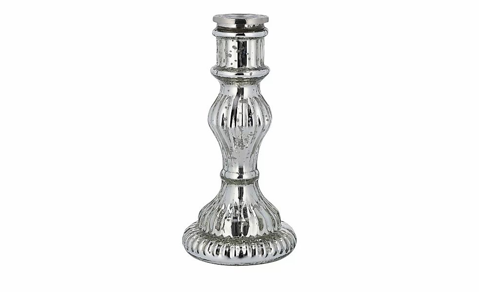 Kerzenhalter   ¦ silber ¦ Glas ¦ Maße (cm): H: 16  Ø: 8 Accessoires > Kerze günstig online kaufen