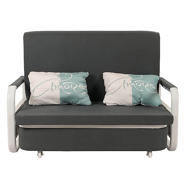 MCW Schlafsofa M83 Stoff/Textil Dunkelgrau 130x185cm günstig online kaufen