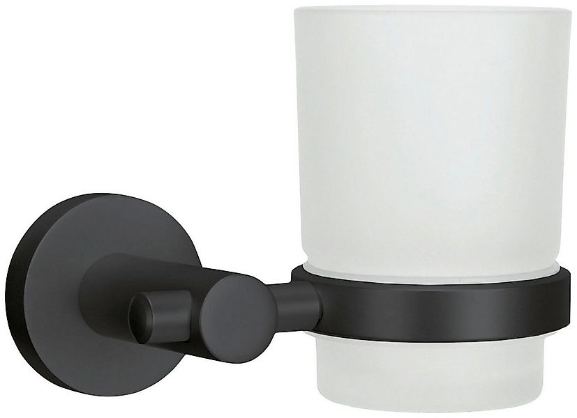 Kleine Wolke Zahnputzbecher Apollo Nero, Glas/Aluminium günstig online kaufen