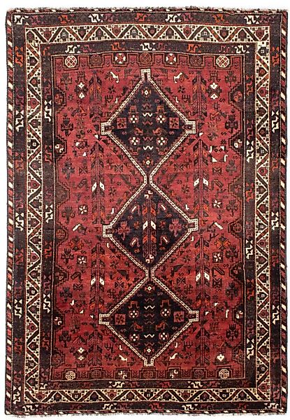 morgenland Wollteppich »Shiraz Medaillon Rosso scuro 307 x 210 cm«, rechtec günstig online kaufen