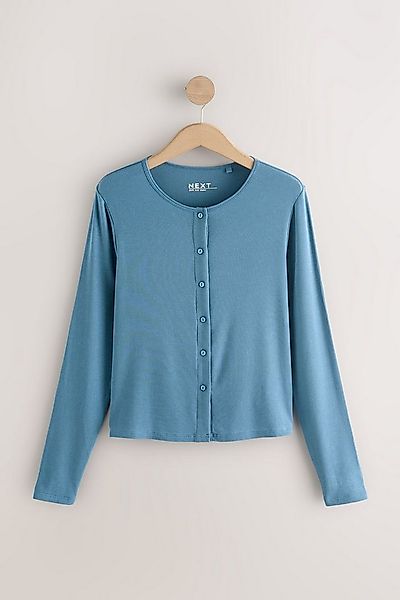Next Strickjacke Gerippte geknöpfte Strickjacke mit langen Ärmeln (1-tlg) günstig online kaufen