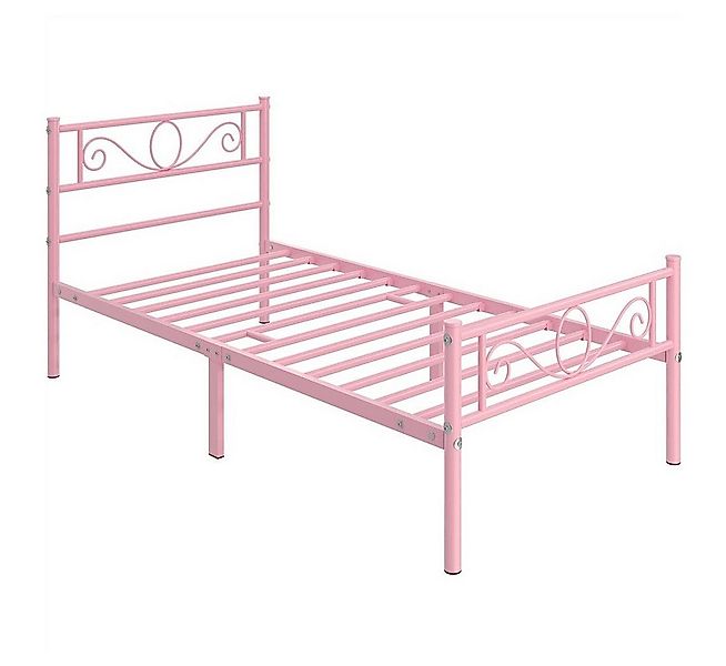 Yaheetech Bettgestell Metallbett mit Kopfteil, Einzelbett/Doppelbett Metall günstig online kaufen