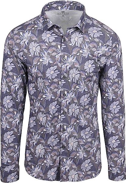 DESOTO Hemd Timeless Elegance Druck Blumen Blau  - Größe XXL günstig online kaufen