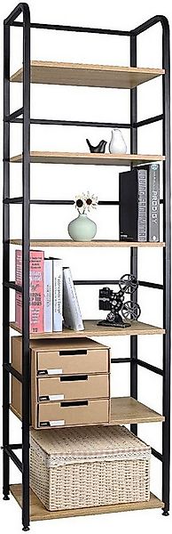 Woltu Standregal, Standregal mit 6 Ablage 50x30x176cm Eiche Hell günstig online kaufen