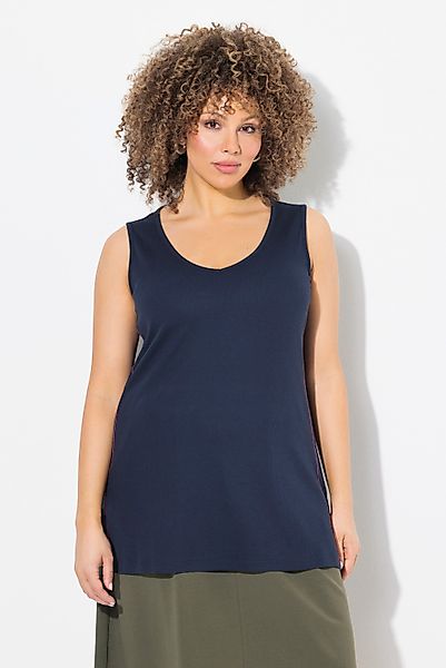 Ulla Popken T-Shirt Top Rippjersey Slim günstig online kaufen