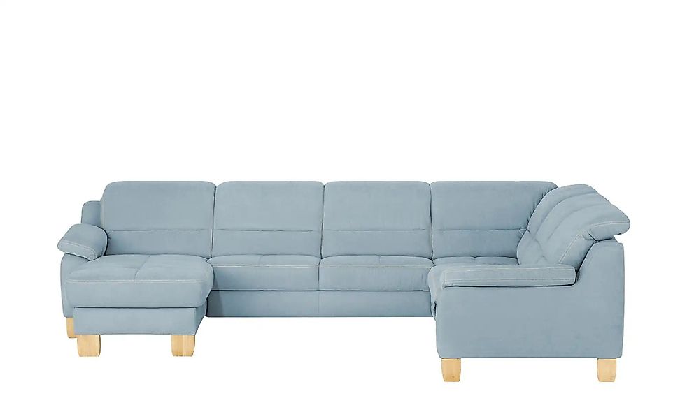 meinSofa Wohnlandschaft aus Mikrofaser Hanna ¦ blau ¦ Maße (cm): B: 322 H: günstig online kaufen