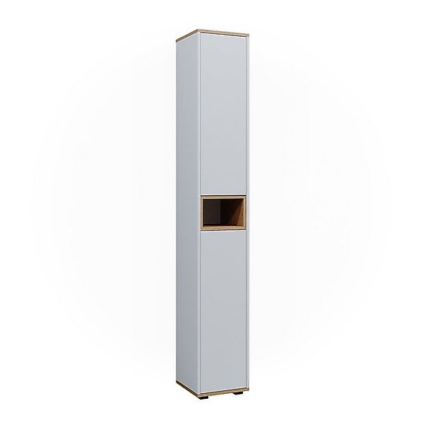 Vicco Badschrank Didi Weiß/Artisan 30 x 192 cm mit 2 Türen günstig online kaufen
