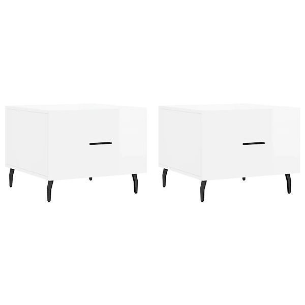 vidaXL Couchtische 2 Stk Hochglanz-Weiß 50x50x40 cm Holzwerkstoff 829433 günstig online kaufen