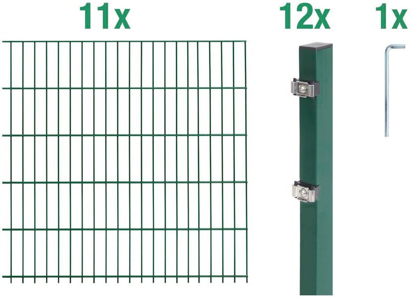 Alberts Doppelstabmattenzaun "Grundset" Höhe: 80-160 cm, Gesamtlänge: 4-30 günstig online kaufen