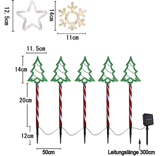 QUBEBU LED Dekolicht 5Pack Weihnachten Gartenbeleuchtung Stern Weihnachtsba günstig online kaufen