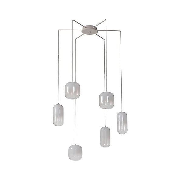 Lucande LED Avelina 10025885 Modern in Weiß aus Glas 6-flammig Wohnzimmerle günstig online kaufen