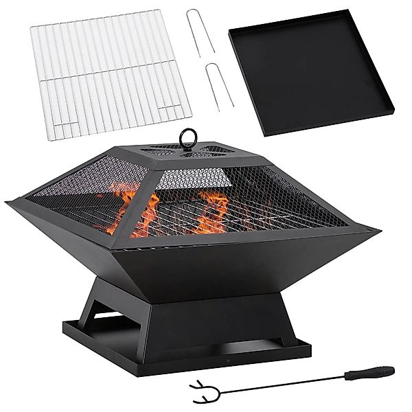 BlingBin Feuerschale mit Funkenschutz Schürhaken Feuerschalen günstig online kaufen