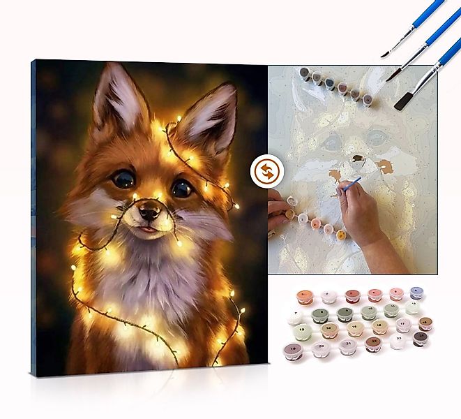 MAALEO Malen nach Zahlen Faszinierender Fuchsblick, Malen-nach-Zahlen 40x50 günstig online kaufen