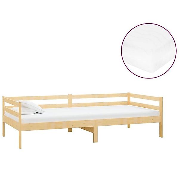 vidaXL Bett, Tagesbett mit Matratze 90x200 cm Kiefer Massivholz günstig online kaufen