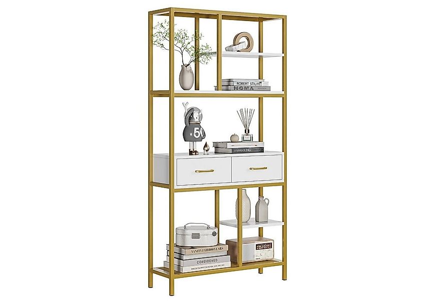 HOMECHO Bücherregal, Standregal mit Schubladen und Ablagen stabil 90x30x180 günstig online kaufen