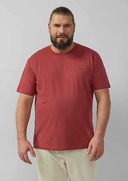 s.Oliver Kurzarmshirt Baumwoll-T-Shirt mit kleinem Logo-Print günstig online kaufen