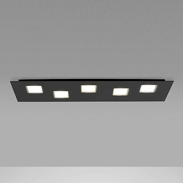 Fabbian Quarter - schwarze LED-Deckenlampe 5flg. günstig online kaufen