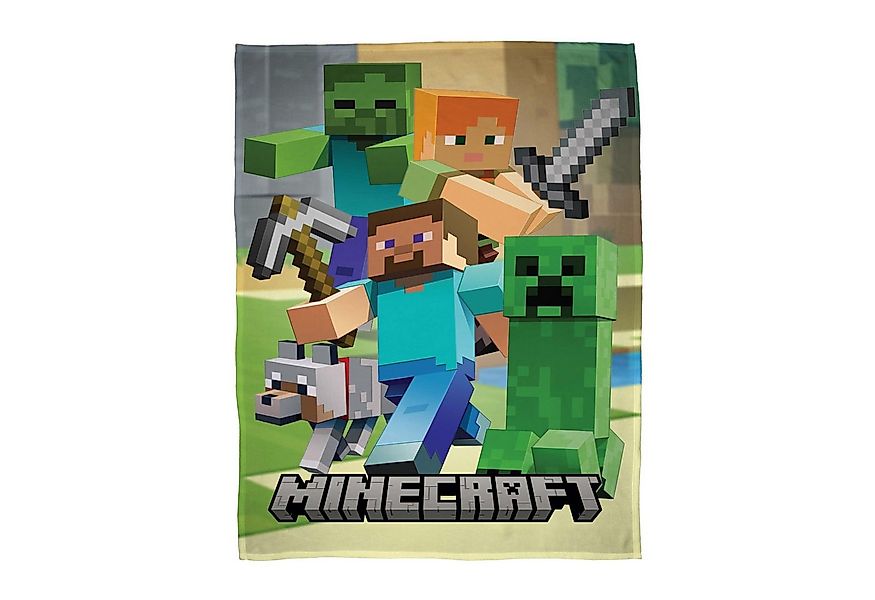 Kinderdecke Minecraft Decke XL für Gamer extra Groß 160x200 cm - Fleece, we günstig online kaufen