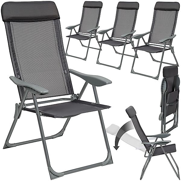 tectake Gartenstuhl 4er Set Gartenstuhl (Set, günstig online kaufen