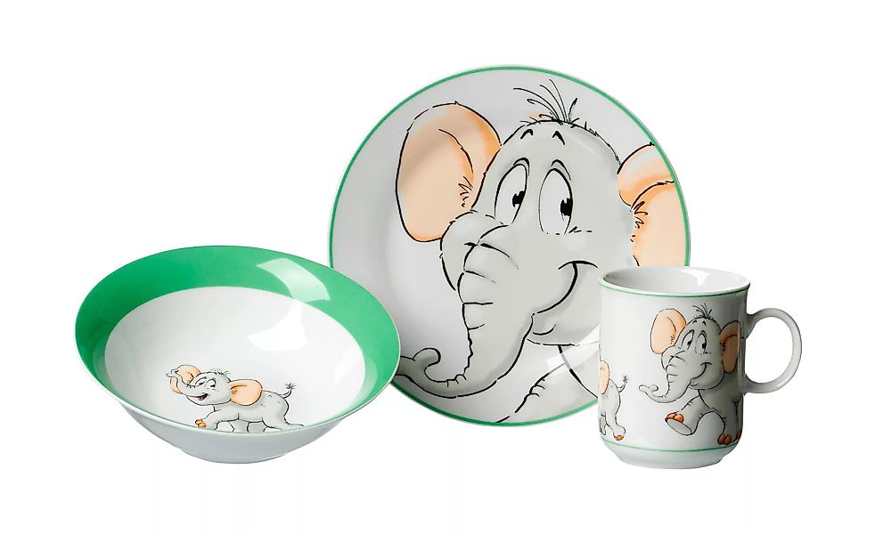 Ritzenhoff & Breker Kindergeschirr, 3-teilig  Elefant - grün - Porzellan - günstig online kaufen
