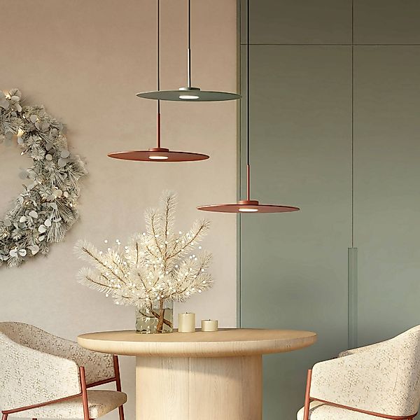 Hängeleuchte Simone, Stahl, umbrablau, Ø 40 cm, GX53 günstig online kaufen