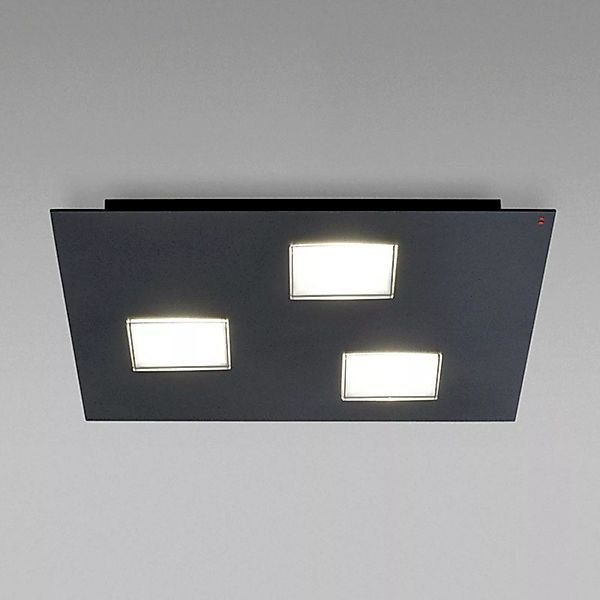 Fabbian Quarter - schwarze LED-Deckenlampe 3flg. günstig online kaufen