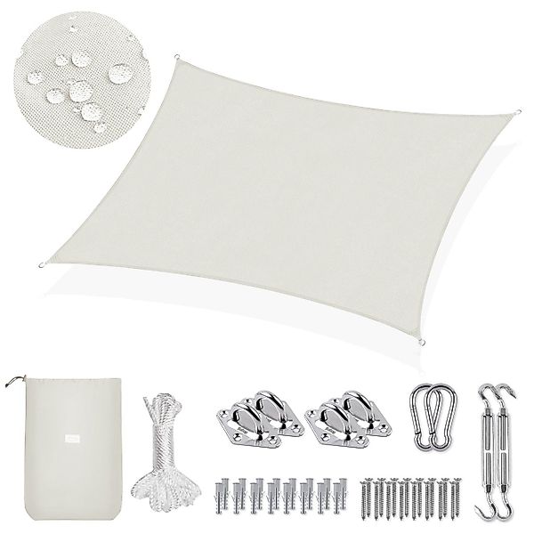 Sekey Sonnensegel Sonnenschutzsegel mit Kit Rechteckig günstig online kaufen