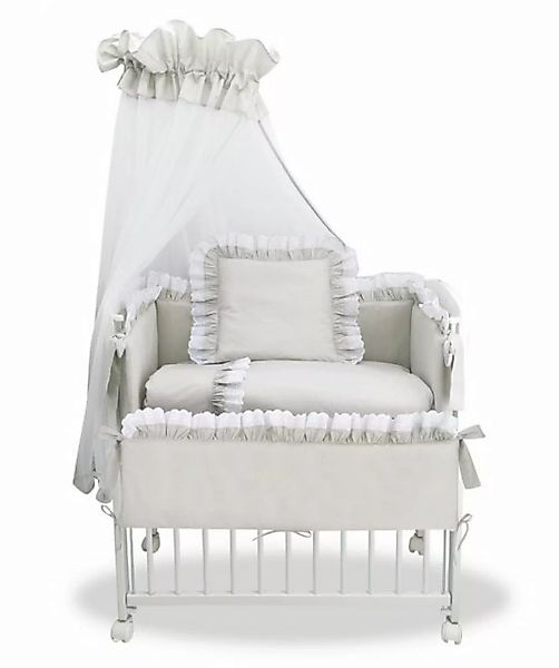 hopsibaby Beistellbett 3in1 Babybett Komplettbett Royal Grau, Spitze-Weiß S günstig online kaufen