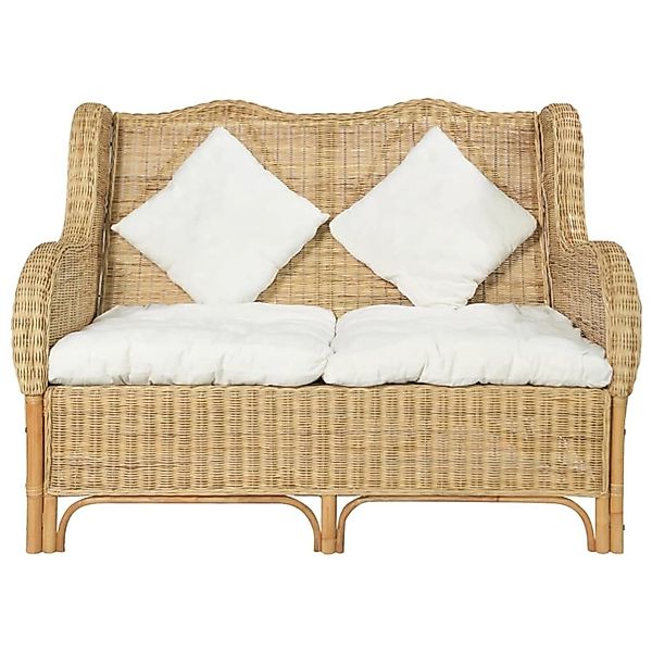2-sitzer-sofa Natur Rattan Und Leinen günstig online kaufen