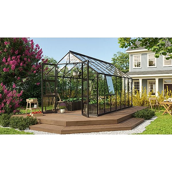 Vitavia Gewächshaus Olymp 11500 ESG Schwarz B 257 cm x T 449 cm günstig online kaufen