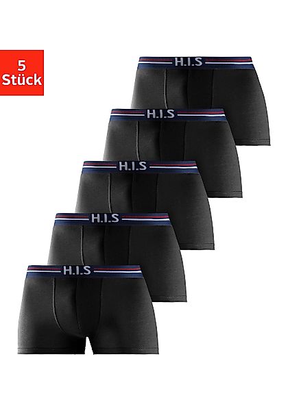 H.I.S Boxer "Boxershorts für Herren", 5 Stk. mit Streifen und Markenlogo im günstig online kaufen