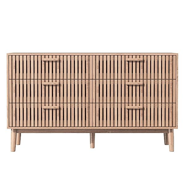 PXloue Schubladenschrank Kommode 100x34x73cm aus Holz mit 6 Schubladen für günstig online kaufen