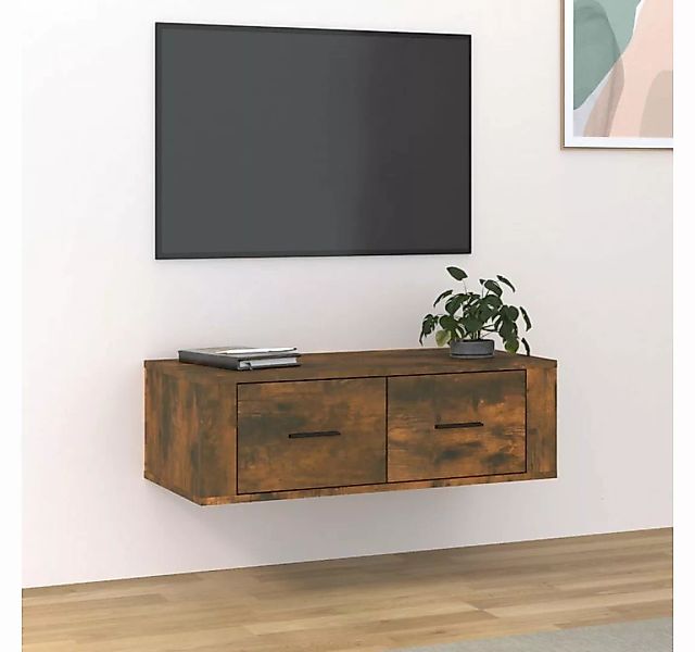 furnicato TV-Schrank TV-Wandschrank Räuchereiche 80x36x25 cm Holzwerkstoff günstig online kaufen